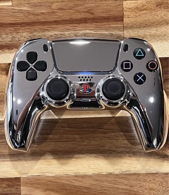 Playstation Controller For PS5 CUSTOM RETRO PS Theme-Glossy Chrome Silver