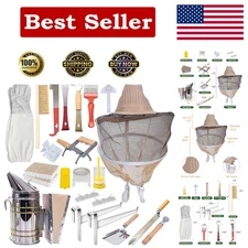 Begin Your Beekeeping Adventure: Complete 22-Pc Bee Keeper Kit with Veil