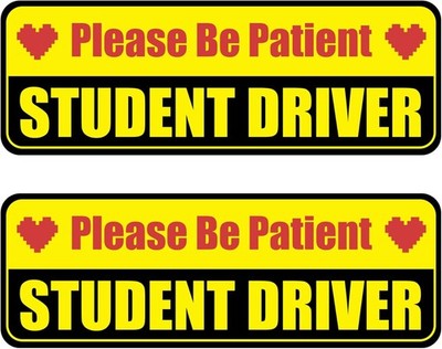 Student Driver Magnet for Car - 2 Pack Please Be Pati Color: Heart Icon - 2pcs