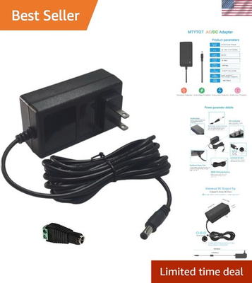 #ad Reliable DC 24V 1A Power Adapter with 10FT Extension Cord Universal Fit $12.99