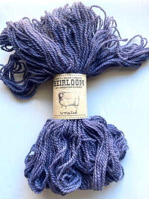 Hank Fancy Tiger HEIRLOOM 100% Romney Wool Yarn Aran Wt 200 Yards HYSSOP BLUE