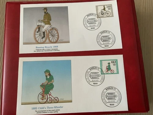 Germany Berlin 1985 #9NB223-9NB226 Bicycles - 5 Fleetwood FDCs