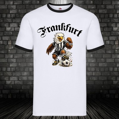 Frankfurt Retro Trikot T-Shirt Adler Shirt Geschenk Kult schwarz weiß S-3XL