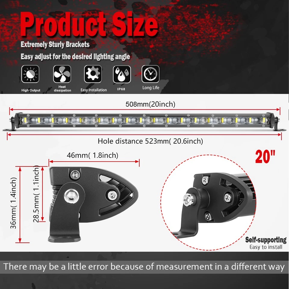 Combo barra de luz LED de 20 pulgadas para Ford F150 F250 F350 Foto 2 de 4