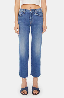MOTHER Denim The Mid Rise RAMBLER Zip Ankle Fray in Dugout Doobies Size 27 NEW