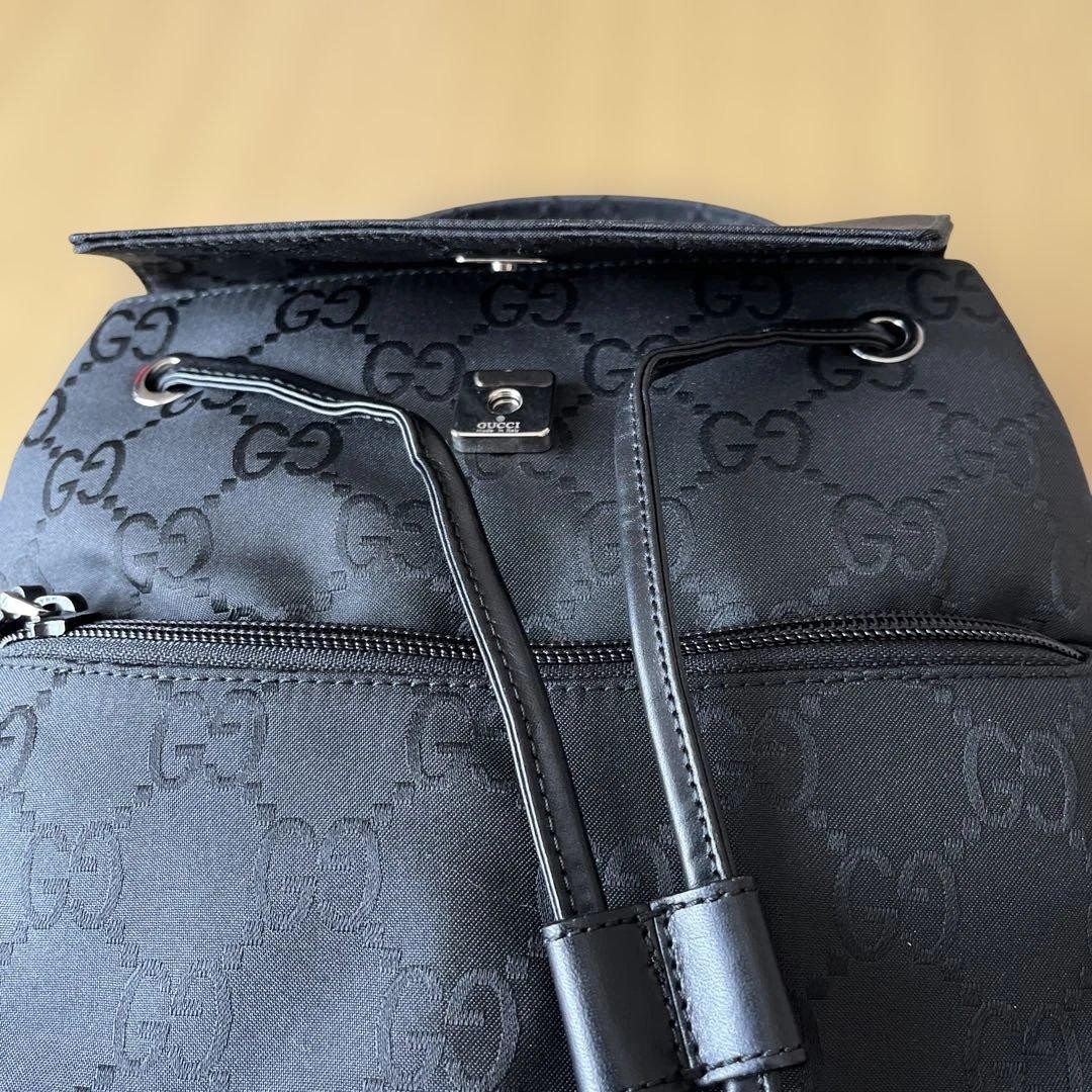 Gucci Black GG Pattern Backpack External Zipper P… - image 14