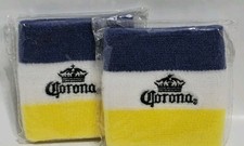 (2) Corona Beer Wristbands - Blue White Yellow - Wrist Sweat Bands NEW