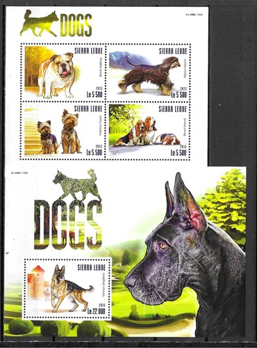 Sierra Leone 2015 Fauna Domestic Animals Pet Dogs compl MS + SS MNH | eBay