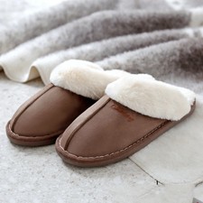 Size 47 Men Half Slipper Cotton Shoes Cashmere Boot Furry Warm Home Shoes Couple