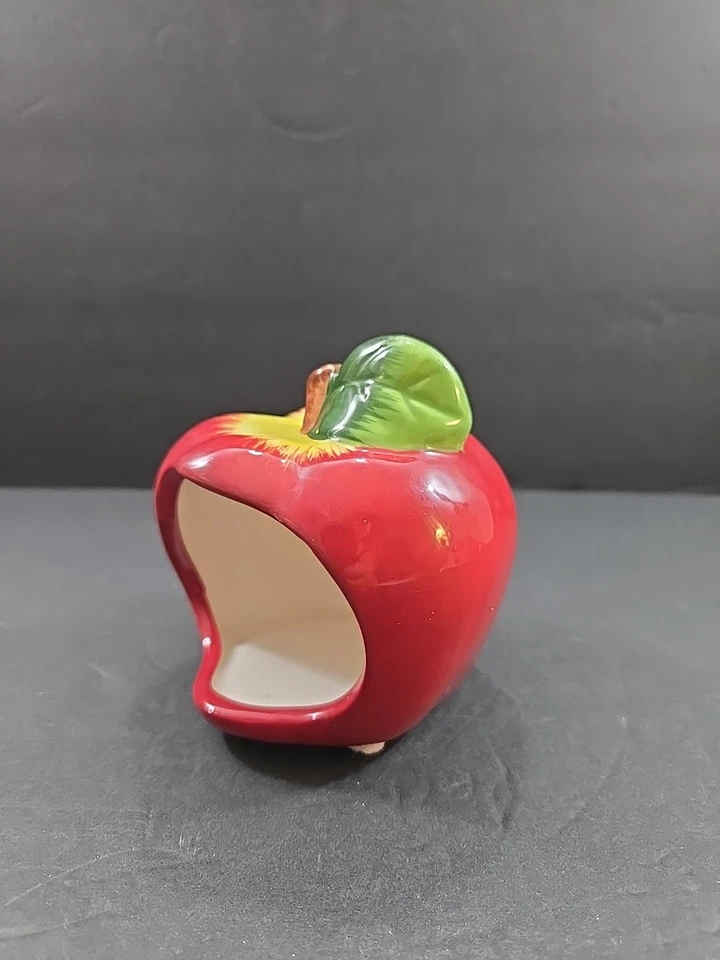 Soporte de esponja exfoliante rojo manzana cerámica brillante Foto 2 de 4