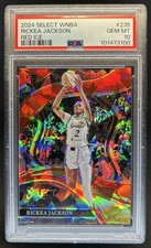 2024 Panini Select WNBA Rickea Jackson RC Red Ice Prizm Courtside #235 PSA 10
