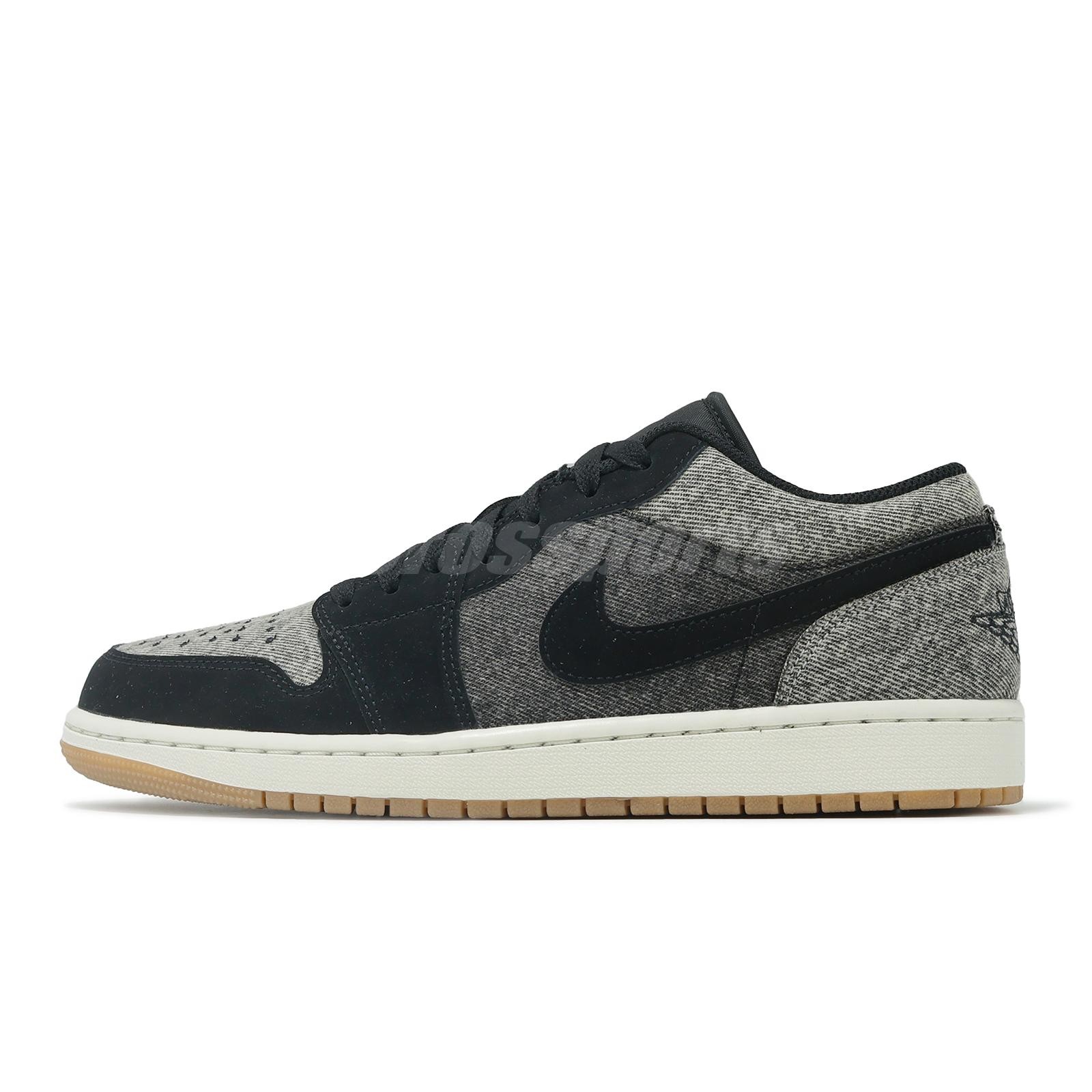Nike Air Jordan 1 Low SE AJ1 Black Denim Men Casual Shoes Sneakers HJ4360-001 thumbnail 2