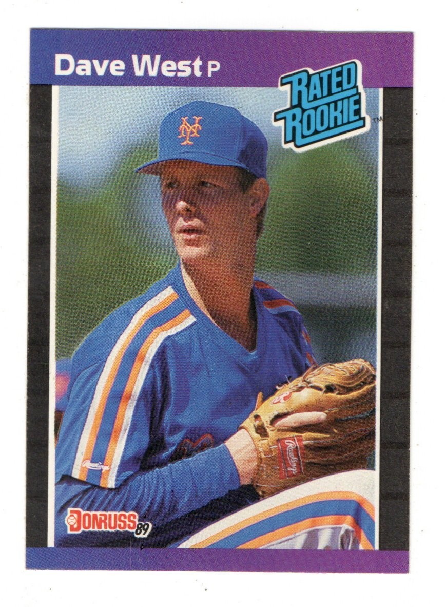 1989 Donruss Dave West #41 RC Rated Rookie Mets BB2