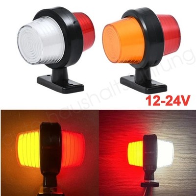 2x LED Seitenmarkierungsleuchte Begrenzungsleuchten 12V Rot+Gelb/Weiß Anhänger`