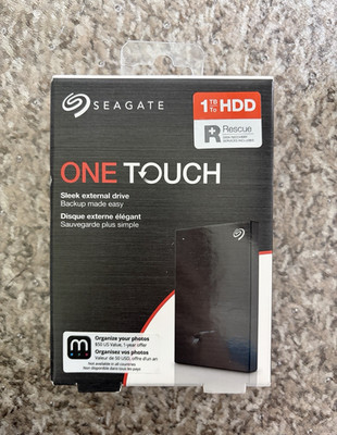 Seagate One Touch 1TB External HDD USB Black for Mac & PC w/ Rescue Services