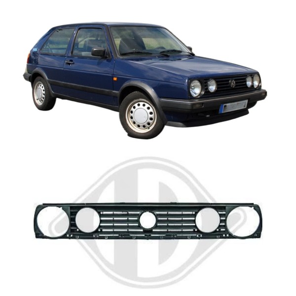 KüHlergrill FüR VW Golf 2 II 19E 1983-1991 KüHlergitter Doppelscheinwerfer-image