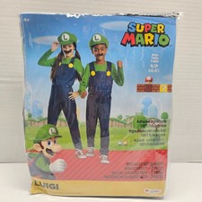 Mario LUIGI Kids Halloween Costume Jumpsuit Hat - Child Size 4-6 Small - NEW