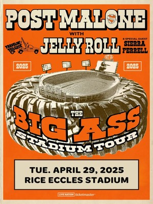 Post Malone Stadium Tour Poster Featuring Jelly Roll And Sierra Ferrell