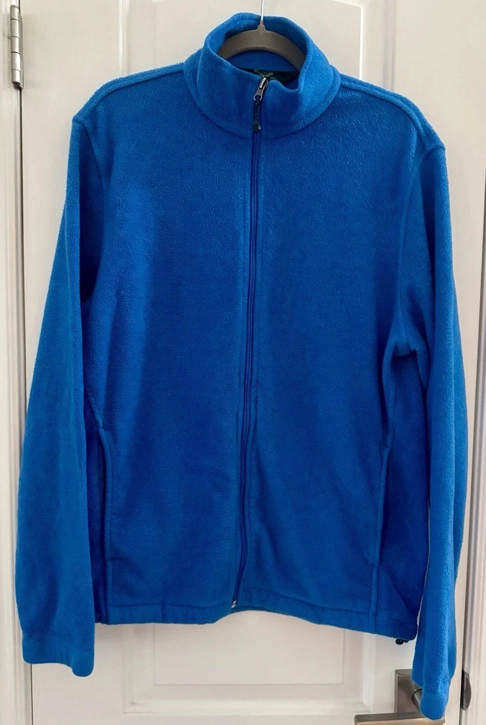 Woolrich Blue Fleece Zip Up Jacket Men’s Lg Gorpcore Casual Outdoor Utilitarian