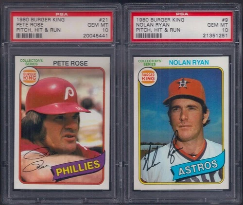 PSA 10 1980 Burger King Pitch Hit Run Topps #9 Nolan Ryan Astros SUPER LOW POP 8