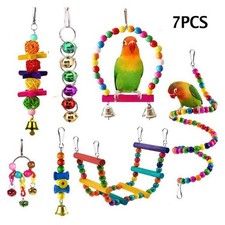 _7 Packs Toy Set For Parrots Variety Of Toys For Bird Cage Accessories Safe And