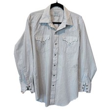 H Bar C California Ranchwear Mens Vintage Western Pearl Snap Shirt Sz 16 READ