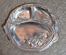 Arthur Court Aluminum Baby Ducks 3-section Divided Plate Vintage 1998