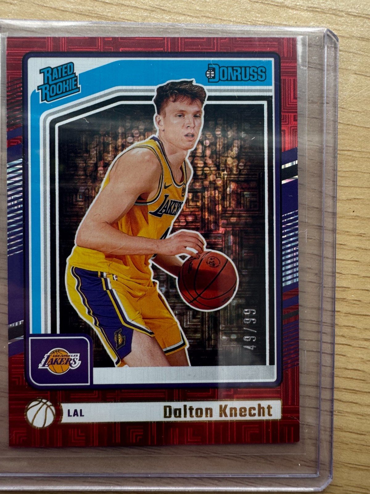 2024-25 Panini Donruss - Rated Rookie Dalton Knecht #227 Holo Red Laser /99 (RC)