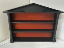 Vintage Curio Cabinet Wooden Matt Black Showcase Display 40cm x 32cm