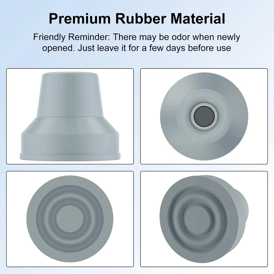 Puntas de bastón cuádruple (paquete de 4) - Punta de bastón de goma de alta resistencia - antideslizante agarre extremo representante Foto 4 de 4