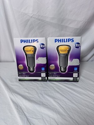 2X Philips Energy-saving LED Lamp Light Bulb Soft White 17W = 75W 17E26A21D