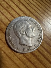 1884 20 Centavos Spanish Philippines, KEY DATE. Ex-Jewelry. Nice details. Silver
