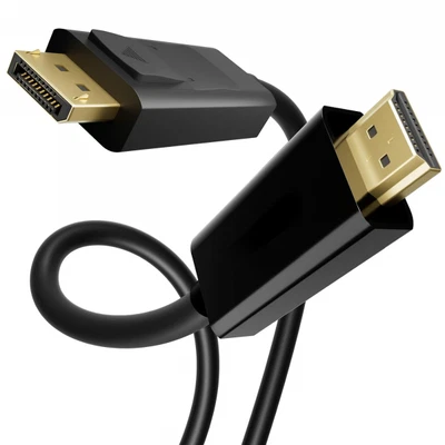 Câble DisplayPort DP vers HDMI mâle 1,8 m LCD PC HD TV portable AV Câble adaptat - Photo 1/4