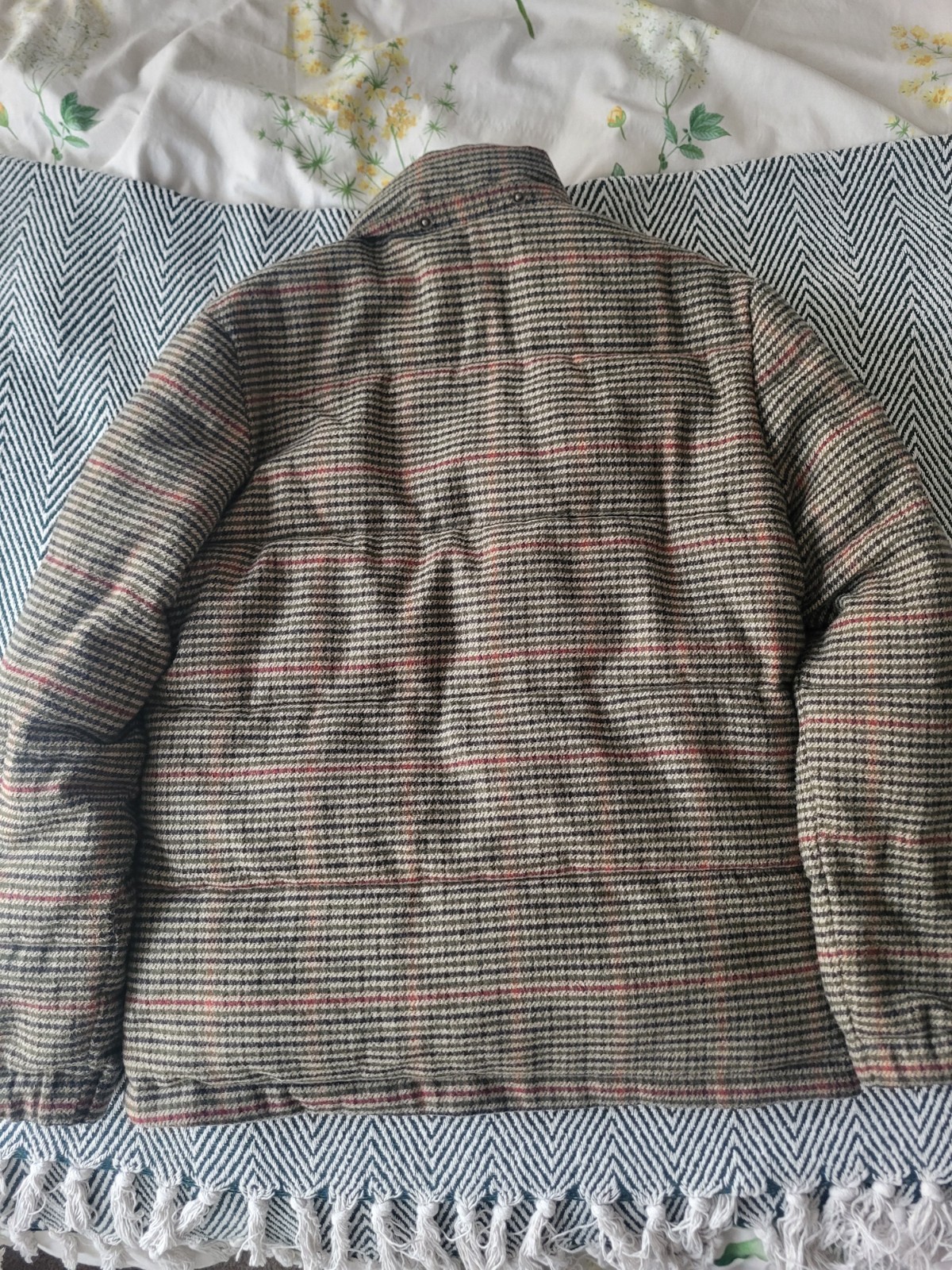 Jack Wills Tweed Hooded Down Jacket Mens Size Small Excellent Condition image 2