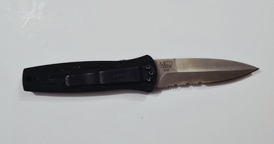 Vintage Benchmade Mel Pardue 3550 Folding Knife Partially Serrated