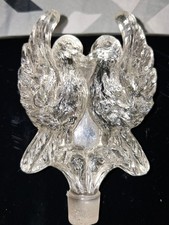 antique glass bottle stopper vintage 2 doves lovebirds wedding art decor barware
