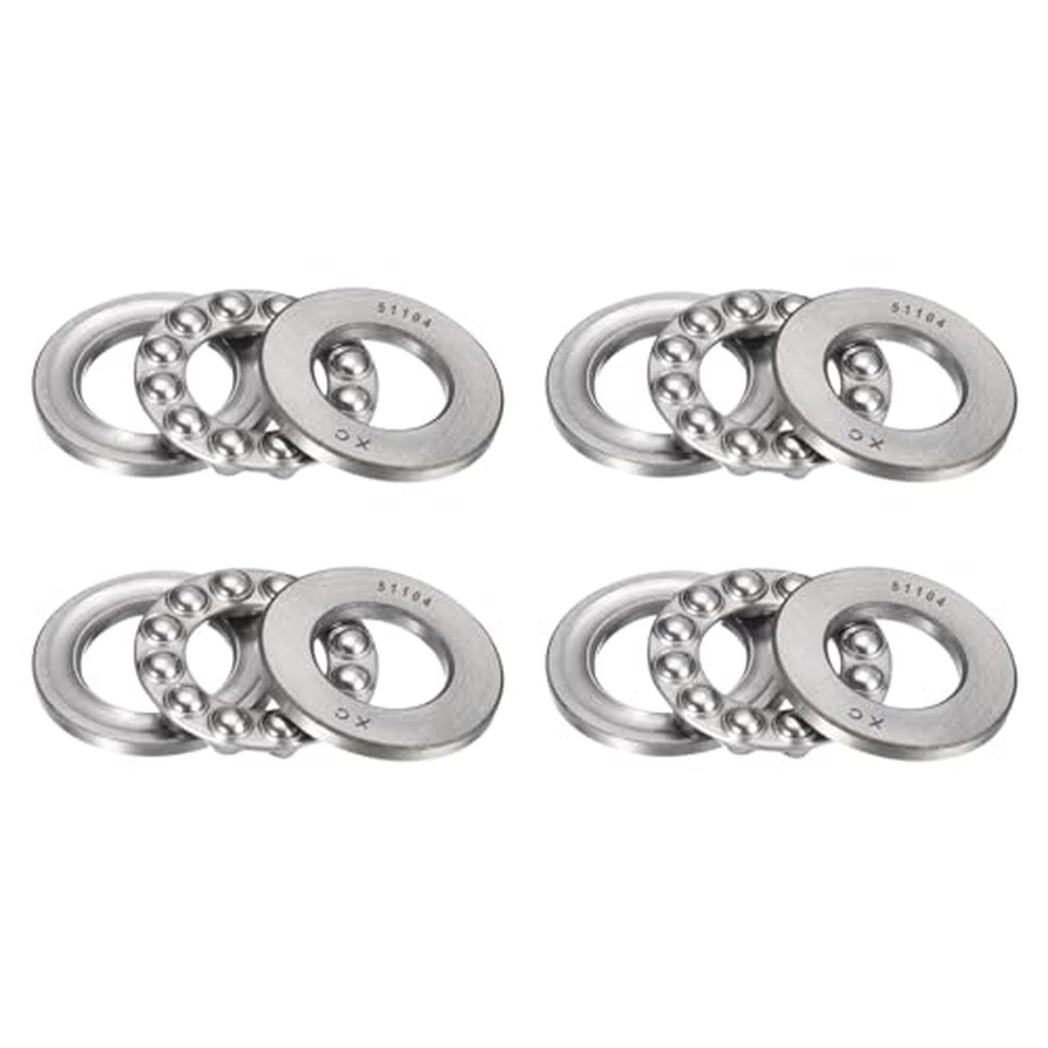 Thrust Ball Bearings, 4pcs 51104 Plane Axial Ball Bearing 3-in-1, 20mm x 35mm...