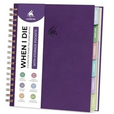 When I Die Organizer Binder Planner, Smaller than A4 10.5" x 9" Purple