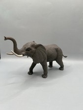 African Grey Elephant Figure Hard Plastic Toy Wildlife Jungle Realistic Animal