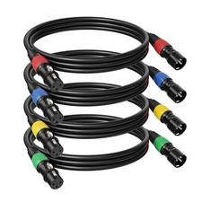 Tnlaile 4 Pack 3ft Color-Coded XLR Cables (Male to Female), OFC Microphone Ca...