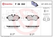 P 06 052 BREMBO Bremsbelagsatz, Scheibenbremse f�r MINI