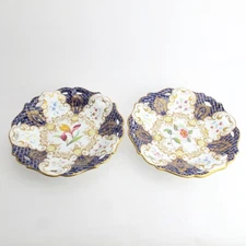 1705 by Rockingham Porcelain 9 1/2" Pair of Floral Decorated Compotes Regency