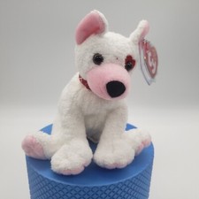 Ty Beanie Baby Cupid ~ February 14, 2001  ~ White Red Dog Plush