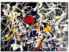 JACKSON POLLOCK ABSTRACT EXPRESSIONIST COLLECTORS LITHOGRAPH PRINT "NO.15" 1948