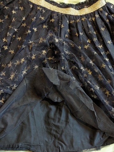 New Hanna Andersson Starry Skirt Soft Tulle Navy Silver sz 140 9 10 - Picture 3 of 5