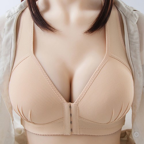 Damen Frauen Frontverschluss. Push Up BH ohne Bügel Komfort Soft Cup Unterwäsche^ - Bild 12 von 30