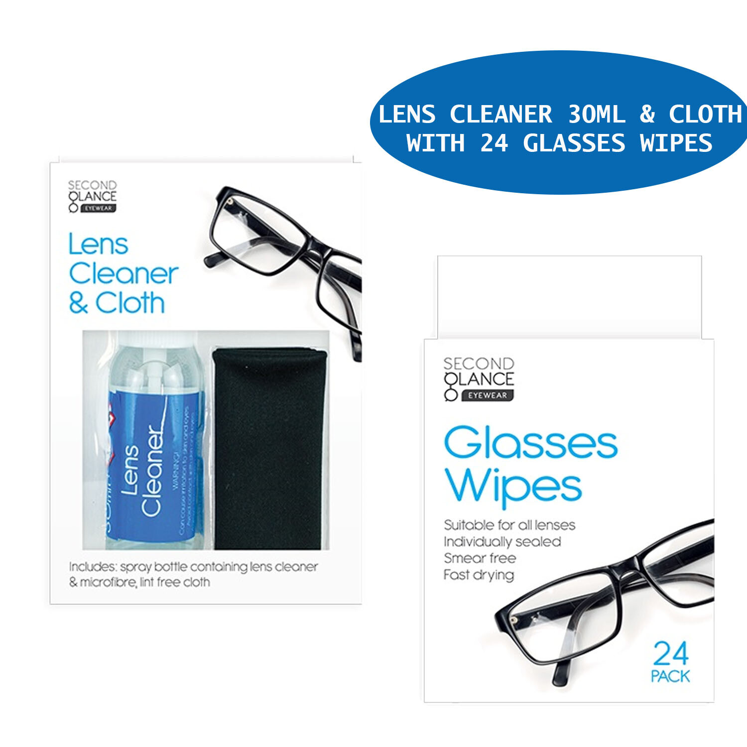 🔥 Glasses Cleaner Spray & Microfibre Cloth Wipes Spectacle Lens Camera