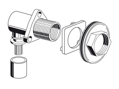 aquatherm grey pipe Spülkasten Anschlußwinkel UP 16mm x 1/2'' IG x 3/4'' AG 779020