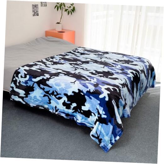60 x 80 Blue Camo Hunting Throw Blanket – Perfect Camouflage Gift