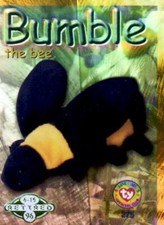 TY BEANIE BABIES 99 SERIES 2 FOIL CHASE CARD #275 RETIRED SILVER BUMBLE THE BEE